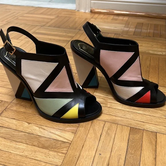 Roger Viver Bauhaus skyscraper high heels sandals, 36 1/2 - Picture 4 of 16